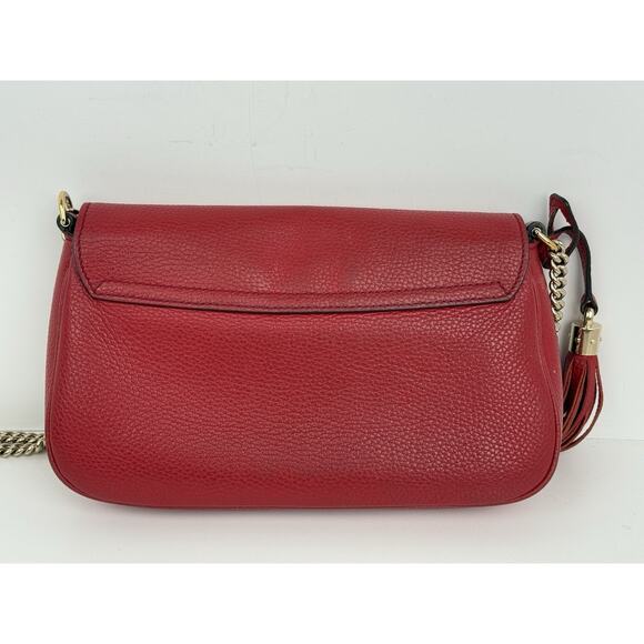 Gucci Soho Red Leather Medium Crossbody Bag with Chain Strap - Picture 4 of 16